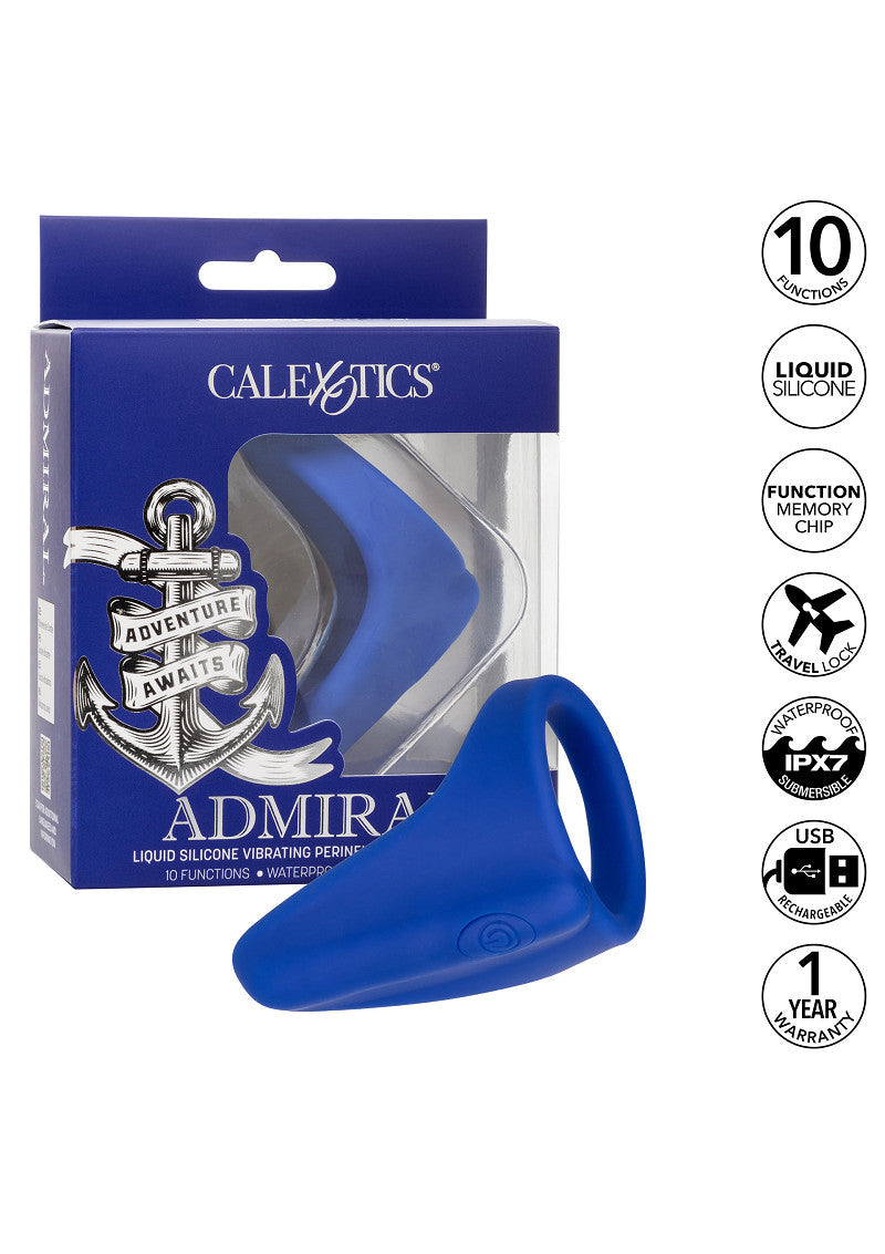 CalExotics Admiral Liquid Silicone Vibrating Perineum Massager &amp; Ring