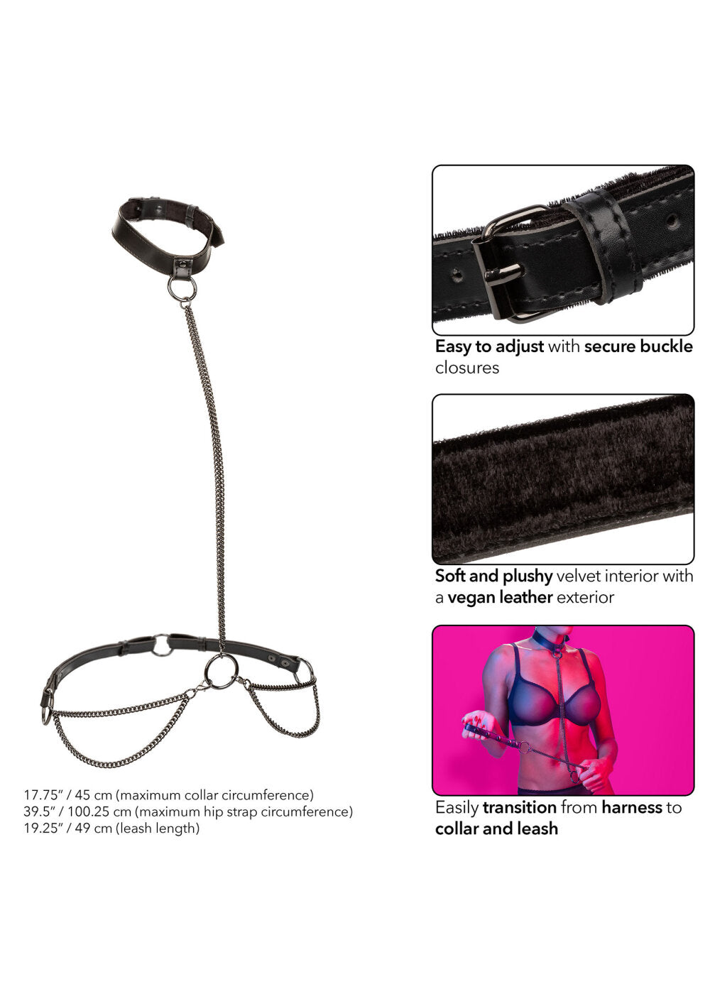 CalExotics Euphoria Collection Chain Halter/Collar &amp; Leash