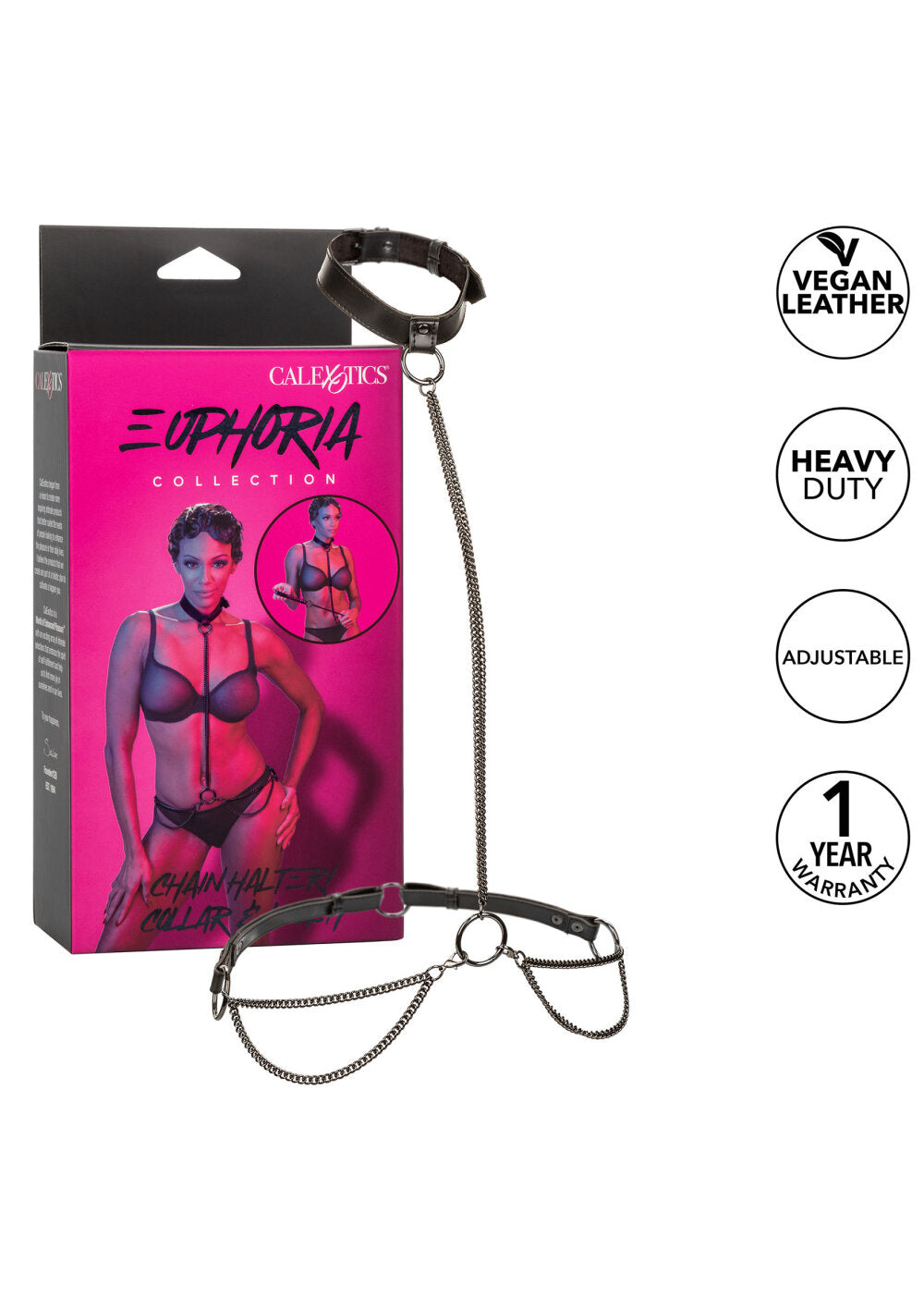 CalExotics Euphoria Collection Chain Halter/Collar &amp; Leash