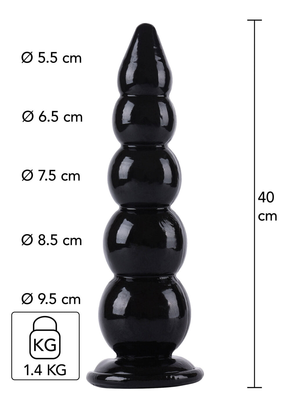 Hidden Desire Extreme Butt Plug Balls XXXL 40cm