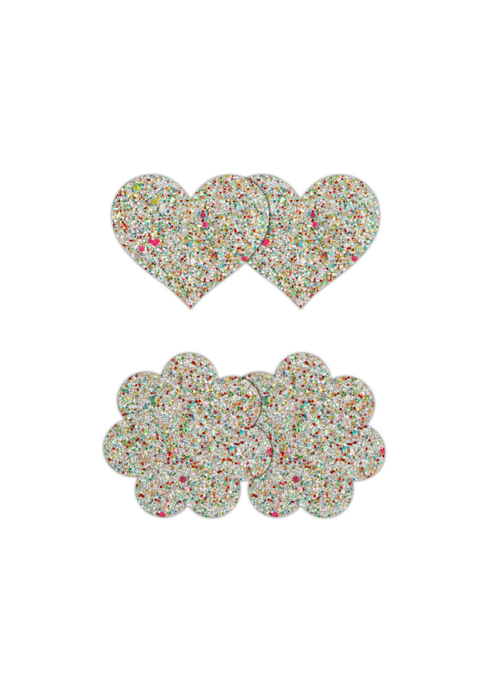 NS Novelties Pretty Pasties Heart &amp; Flower Glow 2 Pair