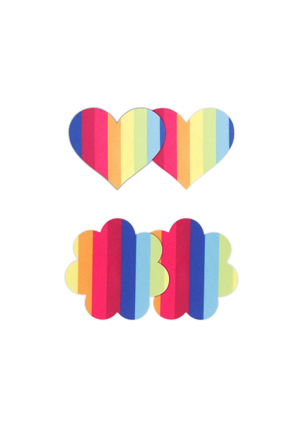 NS Novelties Pretty Pasties Pride Heart &amp; Flower Rainbow 2 Pair