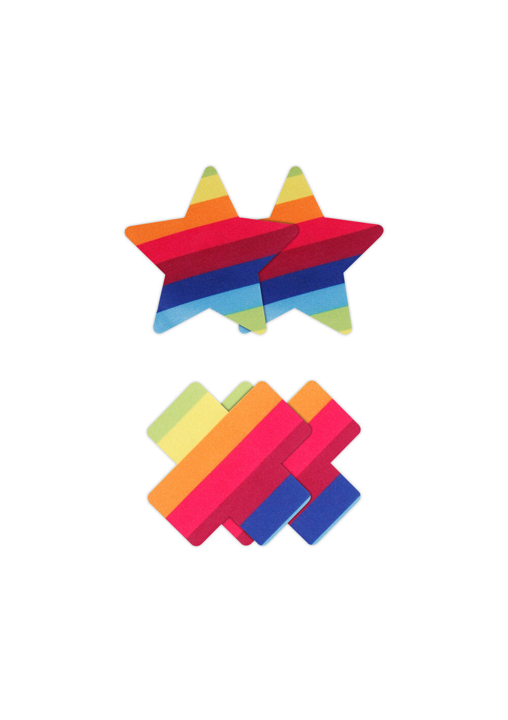 NS Novelties Pretty Pasties Pride Cross &amp; Star Rainbow 2 Pair