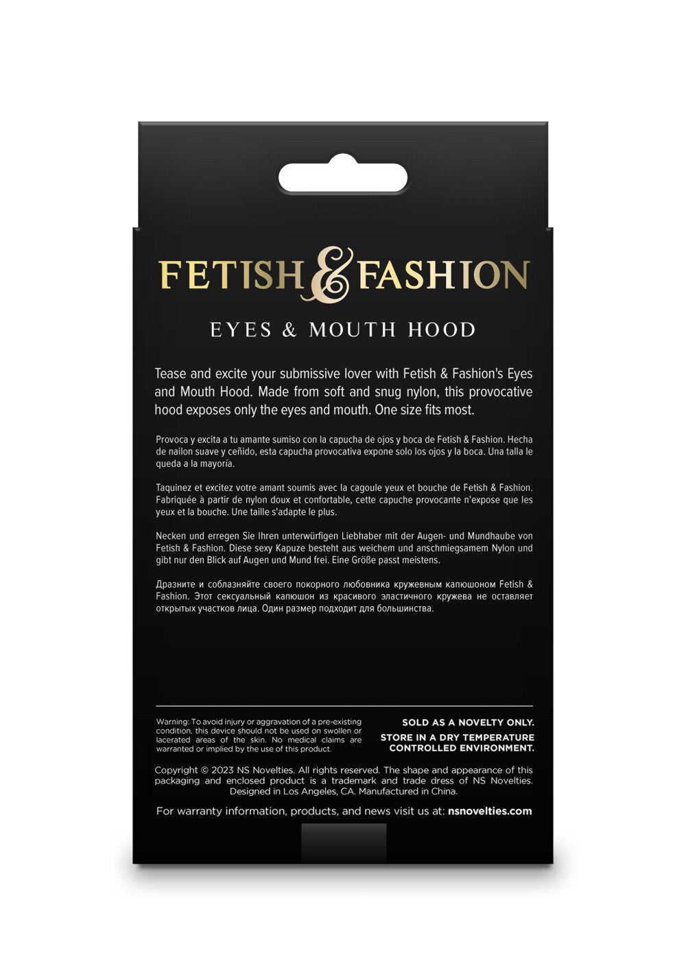 NS Novelties Fetish &amp; Fashion Eyes &amp; Mouth Hood