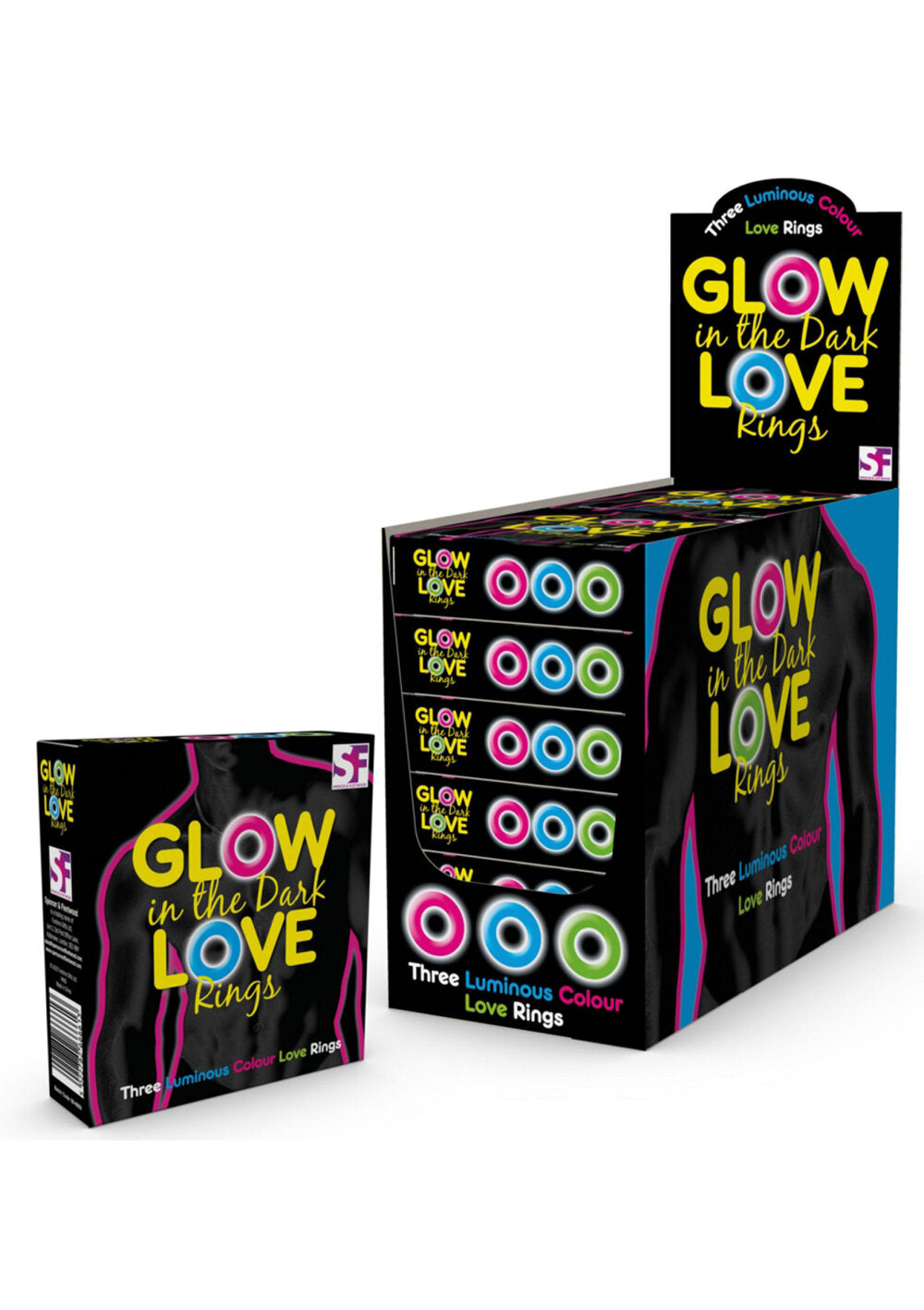 S&amp;F Glow In The Dark Love Rings